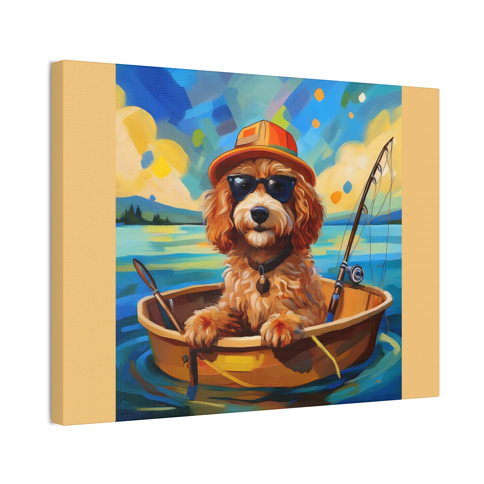 Doodle Fishing Canvas Painting