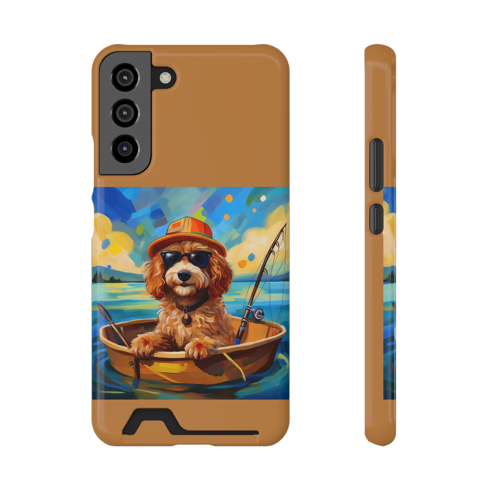 Doodle Fishing Phone Case with Card Holder