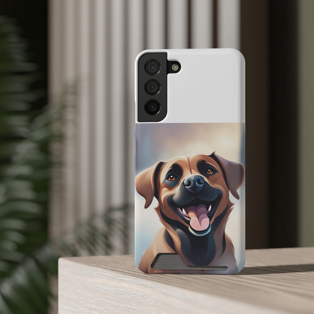 Black Mouth Cur Phone Case with Card Holder