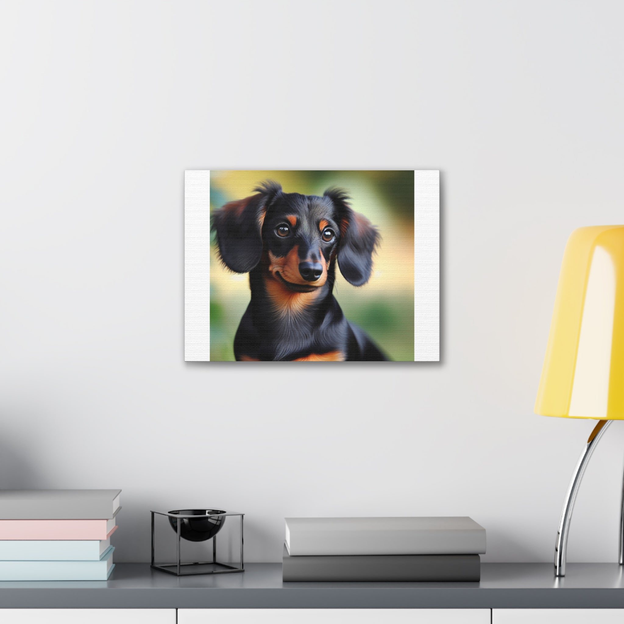 Black/Brown Dachshund Canvas Stretched, 0.75"