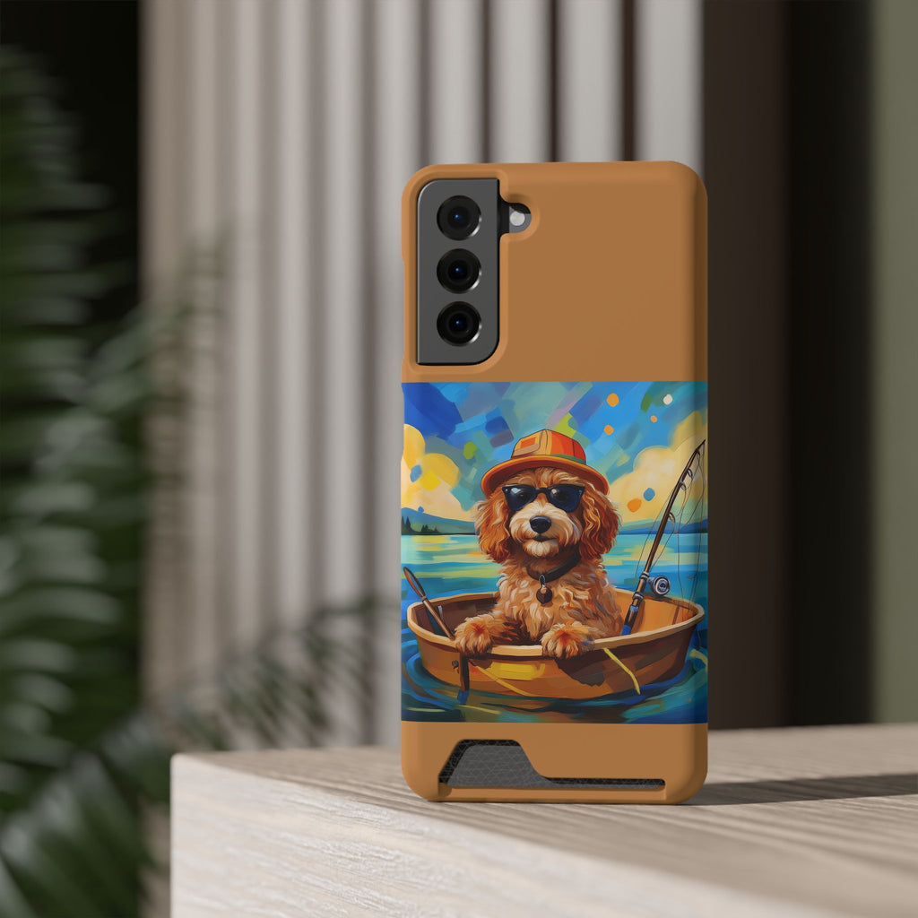 Doodle Fishing Phone Case with Card Holder