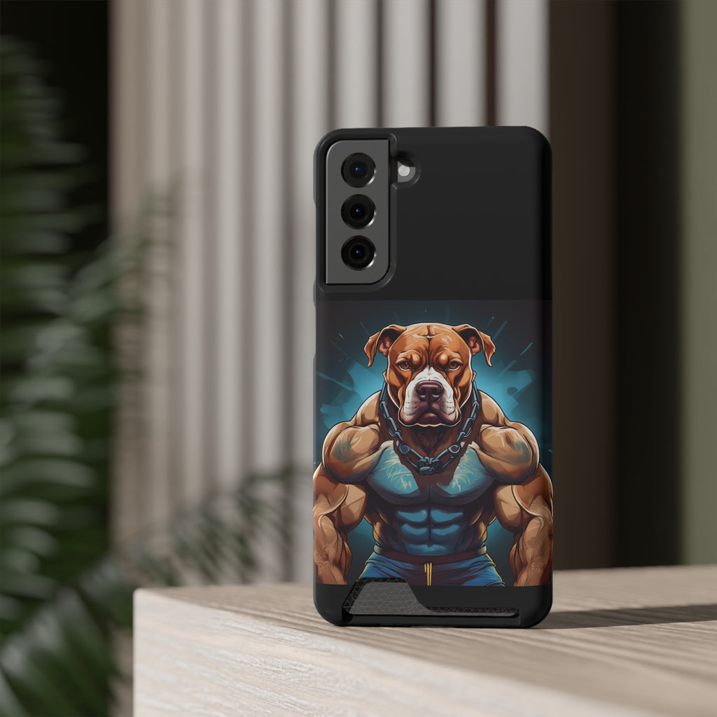 Pitbull Body Builder Phone Case with Card Holder