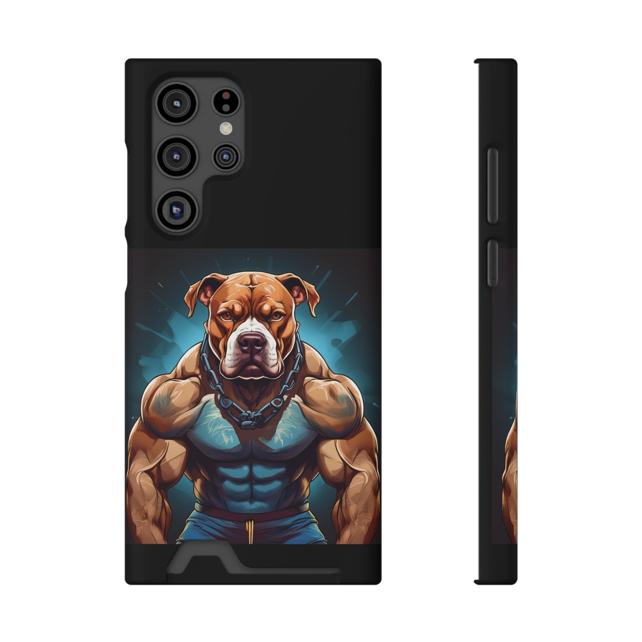 Pitbull Body Builder Phone Case with Card Holder