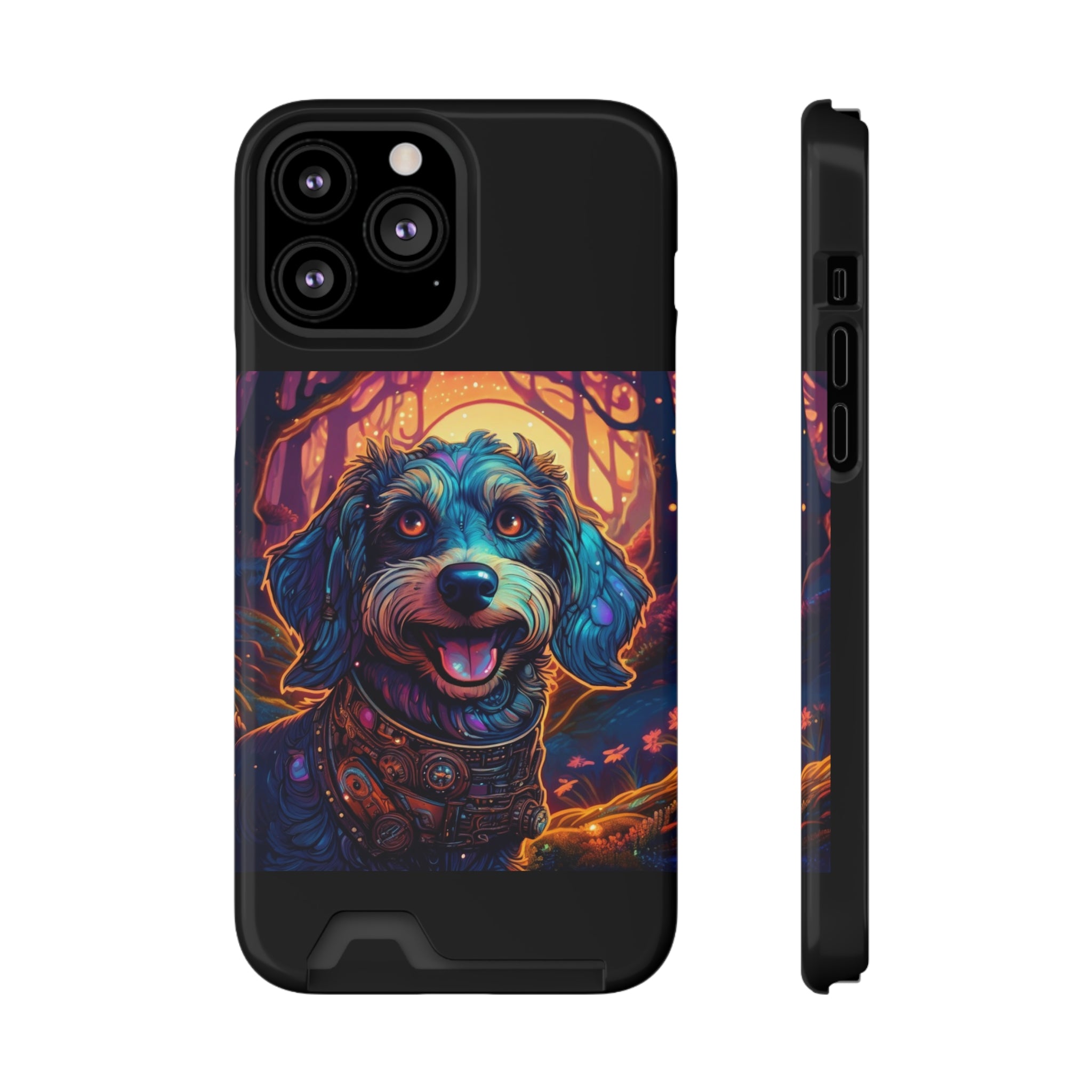 Dachshund Steampunk Phone Case with Card Holder