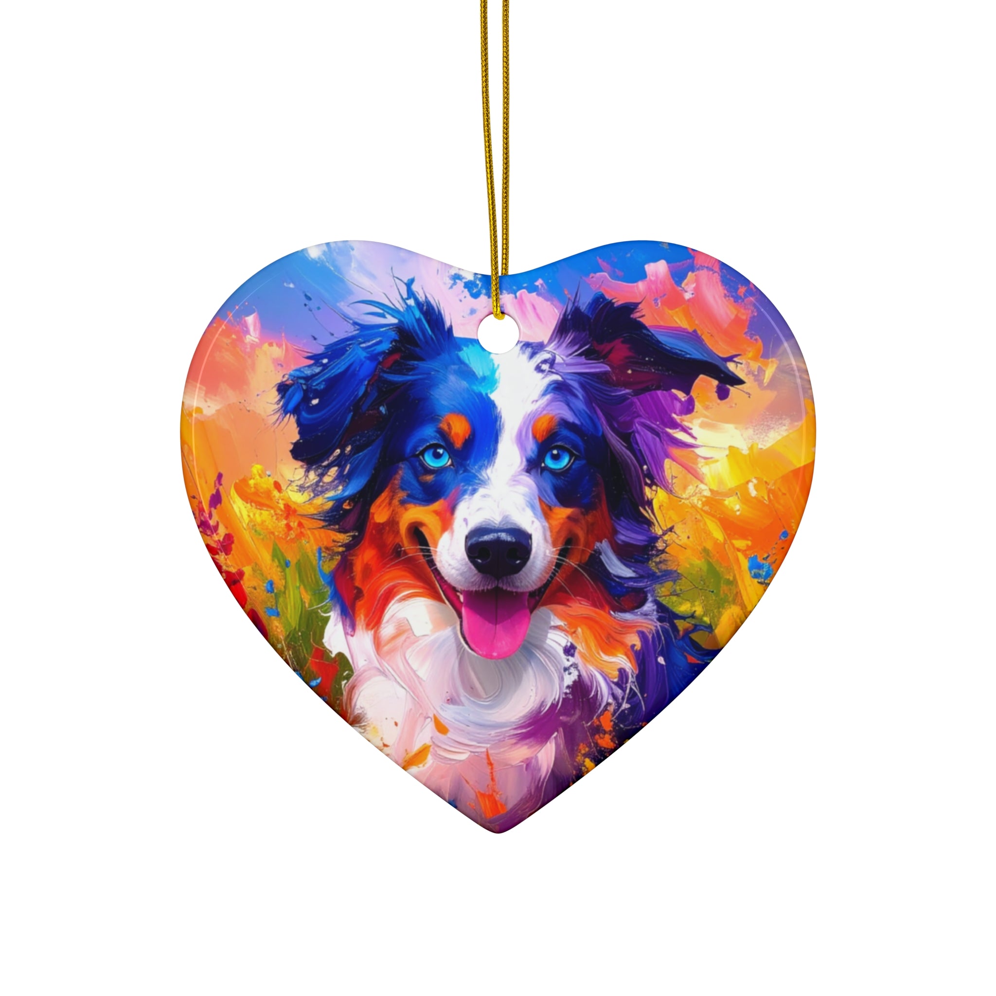 Aussie Shepherd Ceramic Ornament