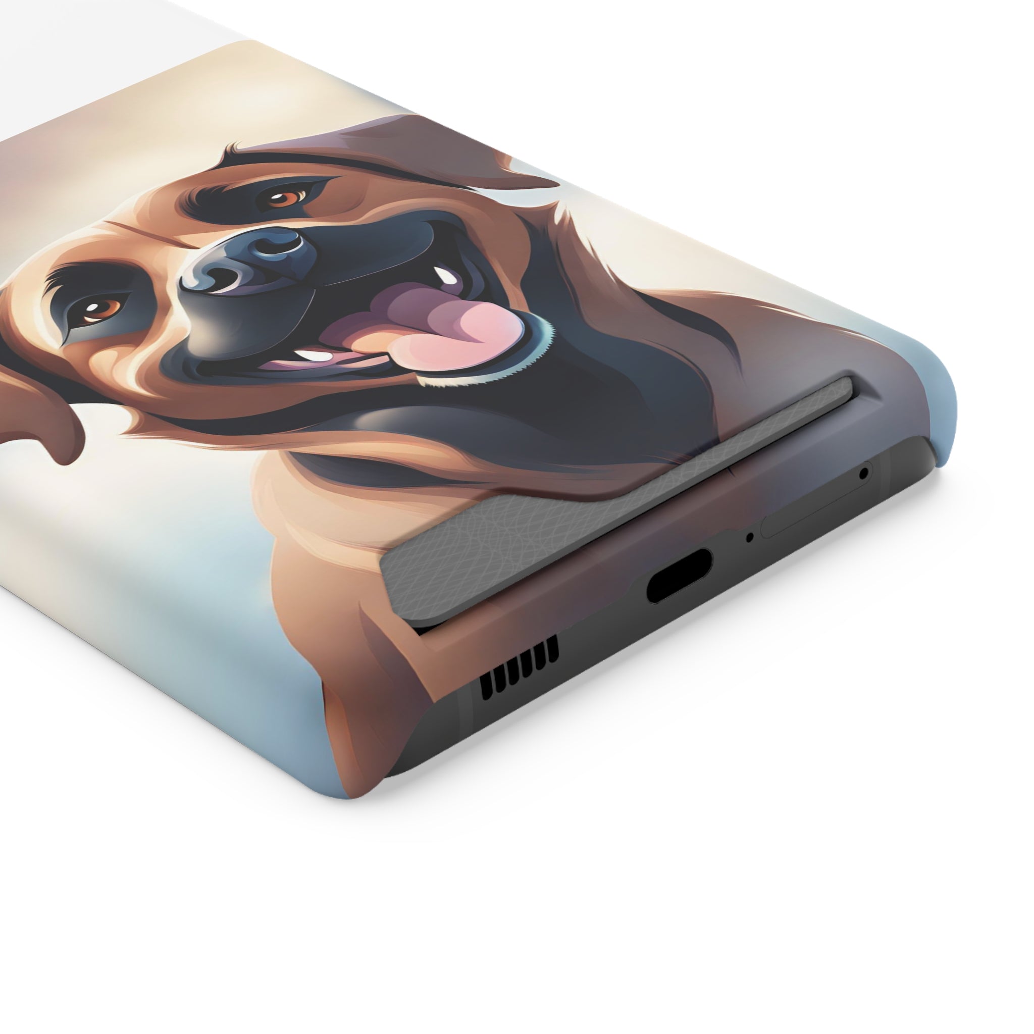 Black Mouth Cur Phone Case with Card Holder