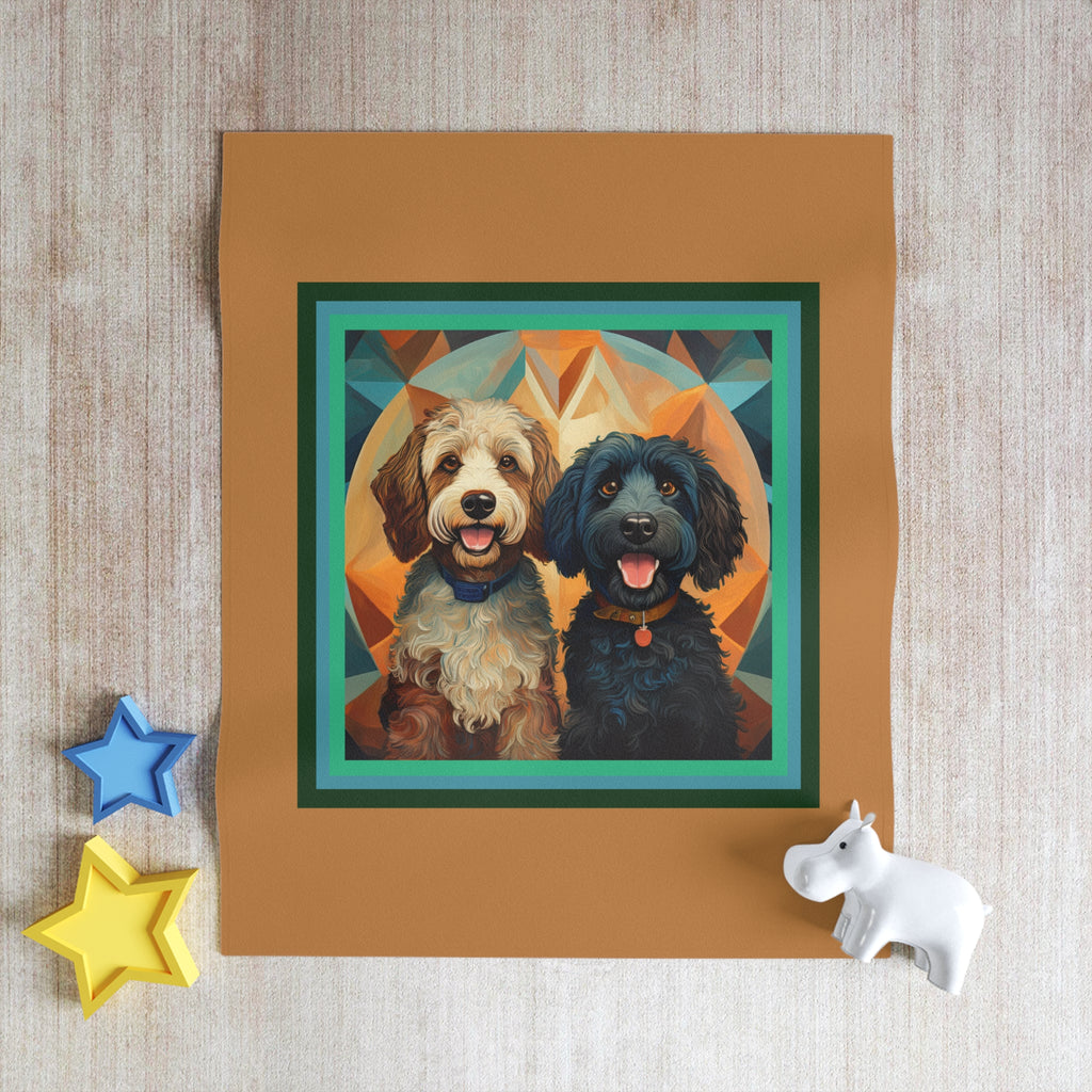 Doodles, Black & Tan Throw Blanket