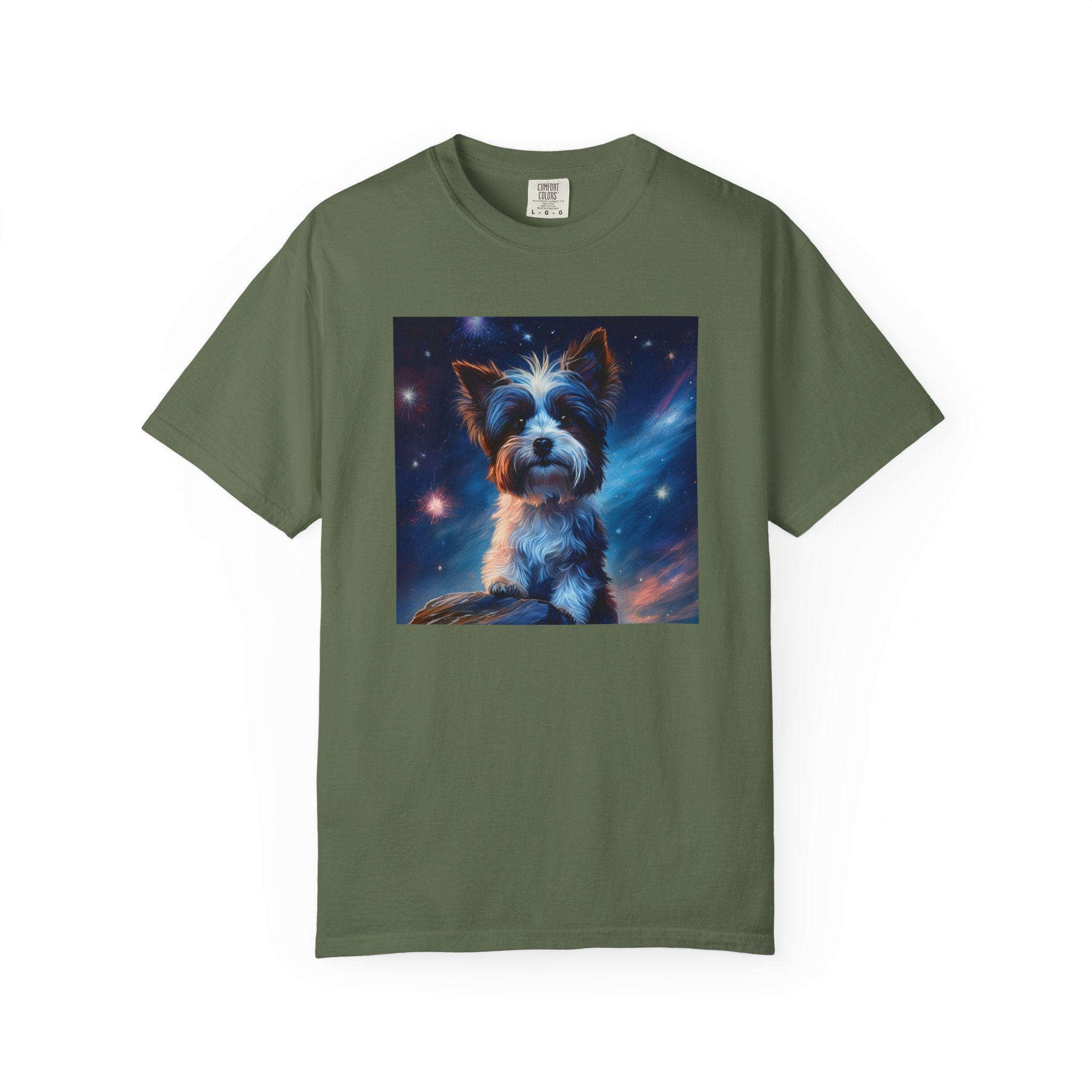 Biewer Terrier Stary Night Unisex Garment-Dyed T-shirt