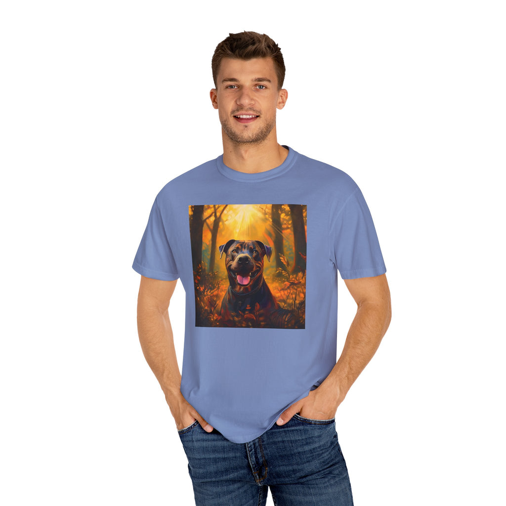 Pit Bull Brindle Autumn Unisex Garment-Dyed T-shirt