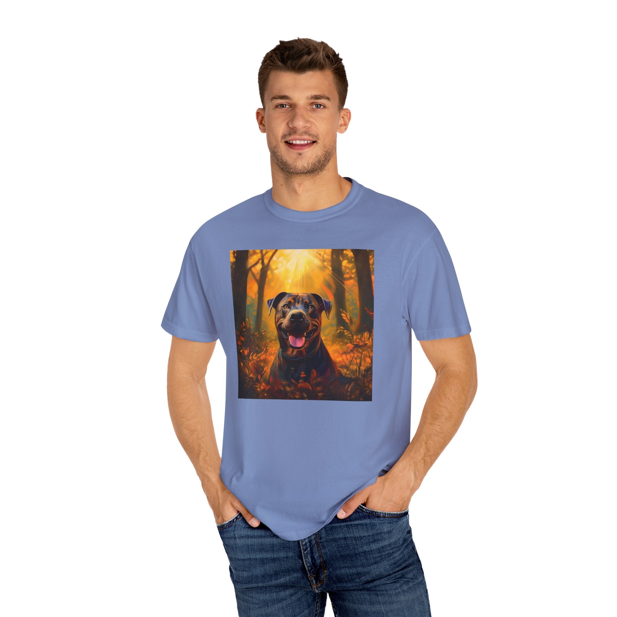 Pit Bull Brindle Autumn Unisex Garment-Dyed T-shirt