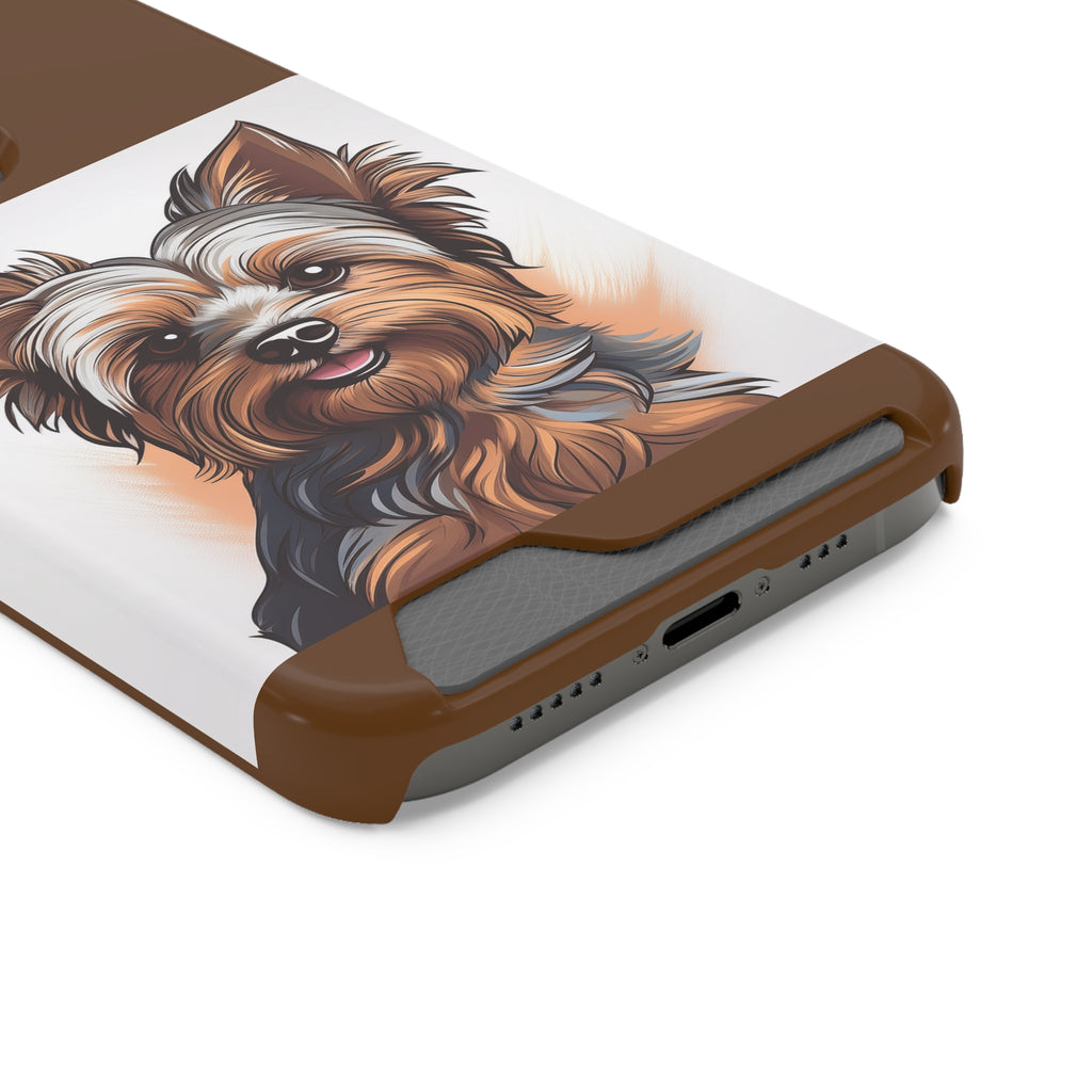 Yorkie Phone Case with Card Holder