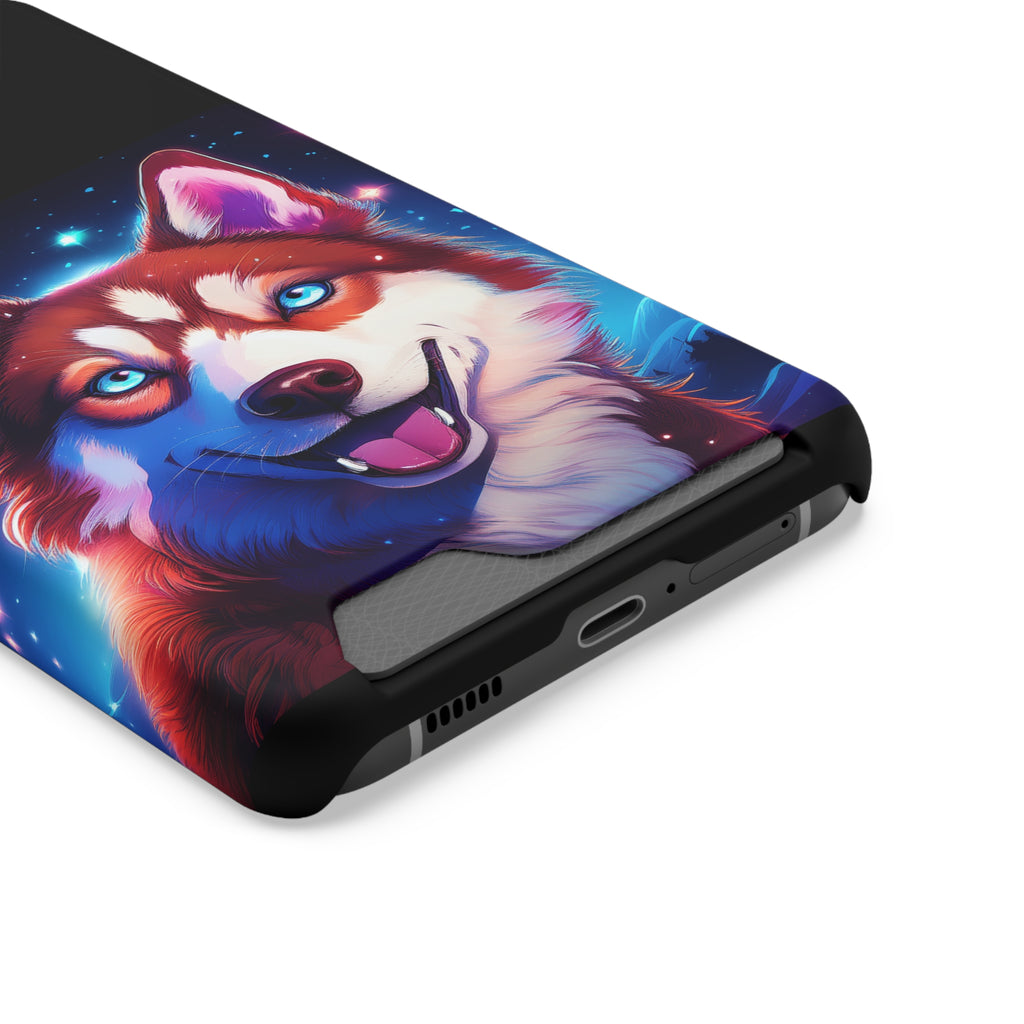 Eskimo Husky Stary Night Phone Case with Card Holder