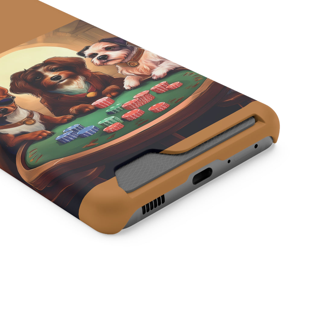 Puppy Poker Phone Case with Card Holder