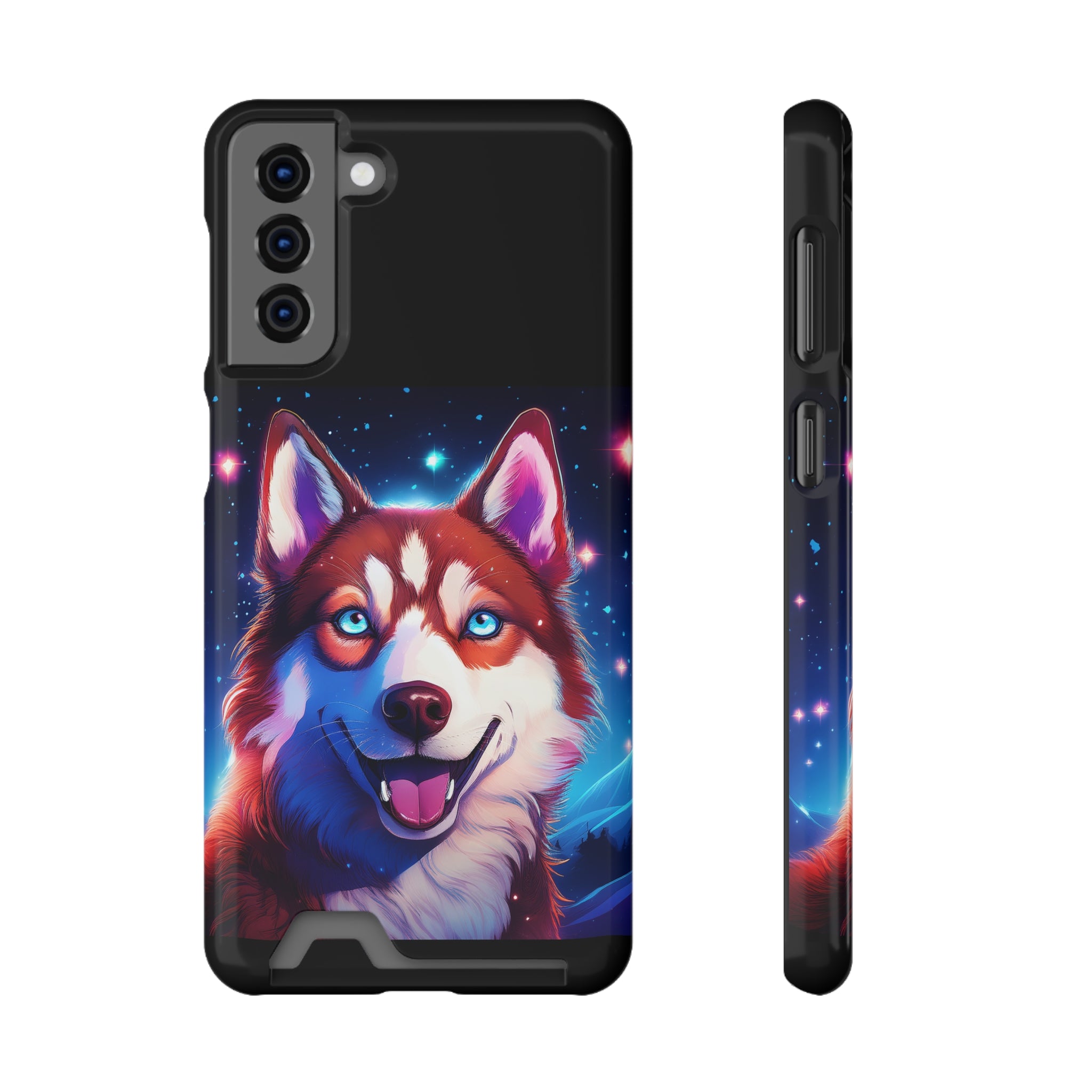 Eskimo Husky Stary Night Phone Case with Card Holder