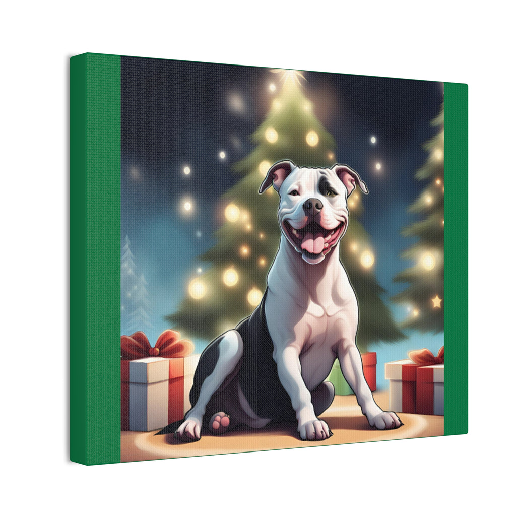 Pit Bull Holiday Canvas Stretched, 0.75"