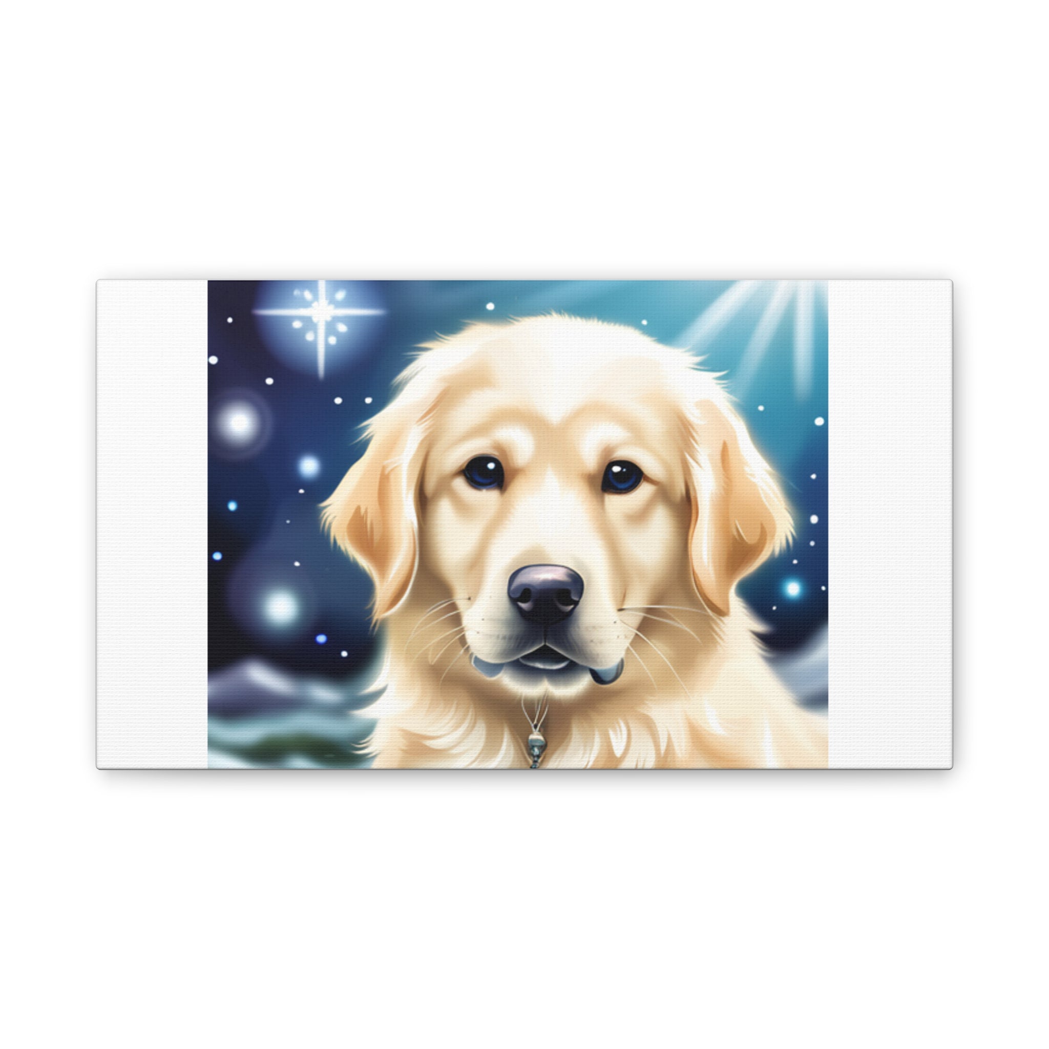 Golden Retriever Stary Night Canvas Stretched, 0.75"