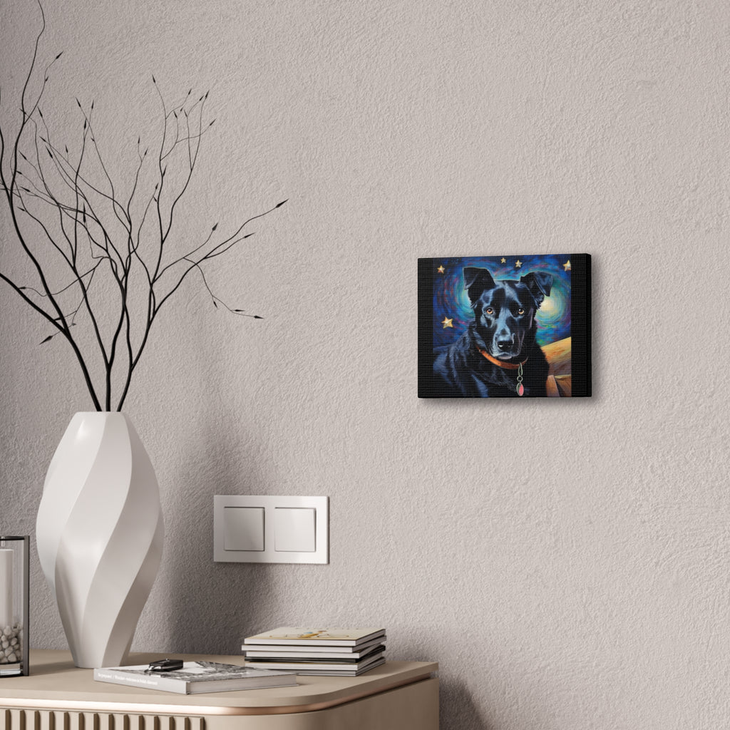 Black Shepherd Lab Stary Night Cavas Painting