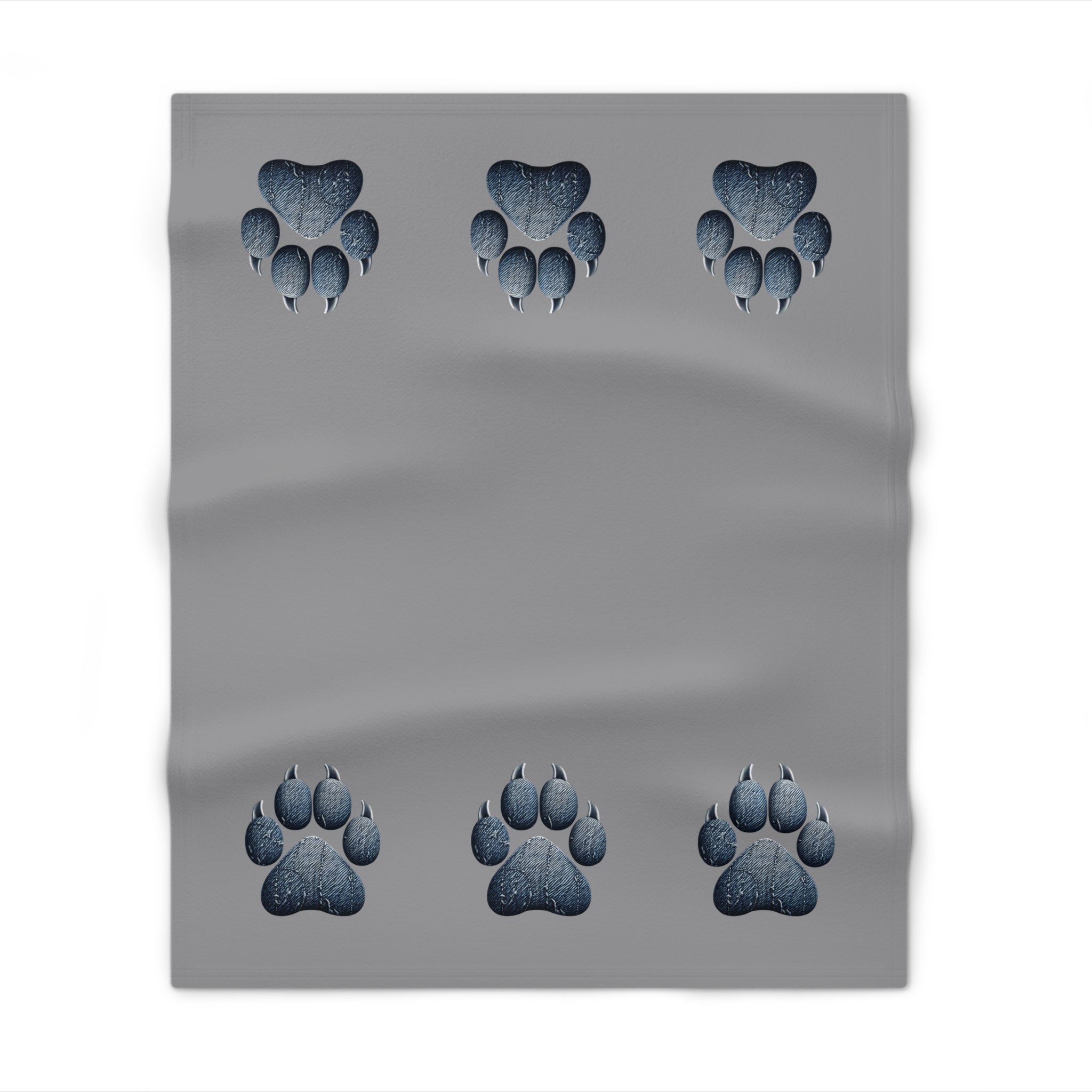 Denim Paw Throw Blanket