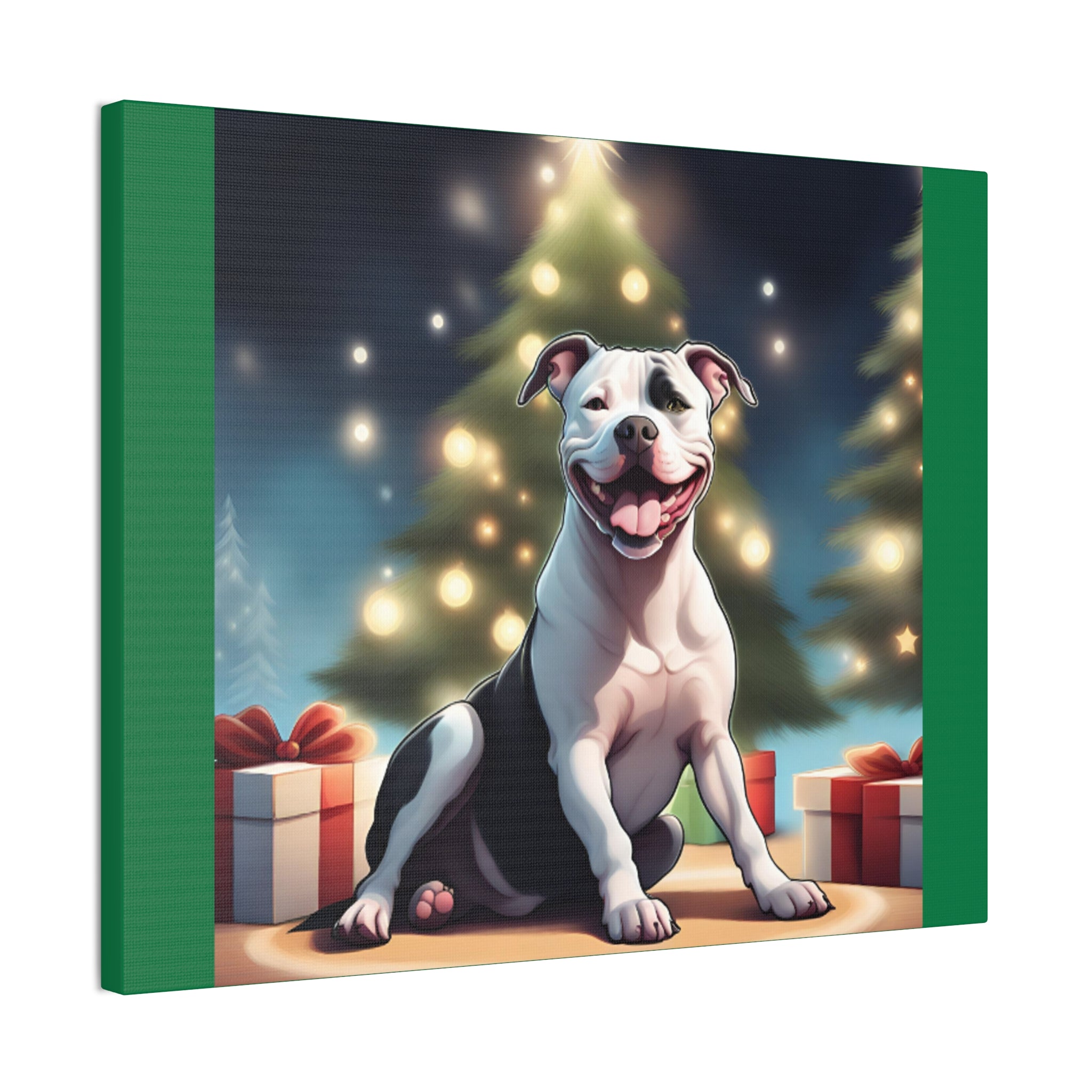 Pit Bull Holiday Canvas Stretched, 0.75"