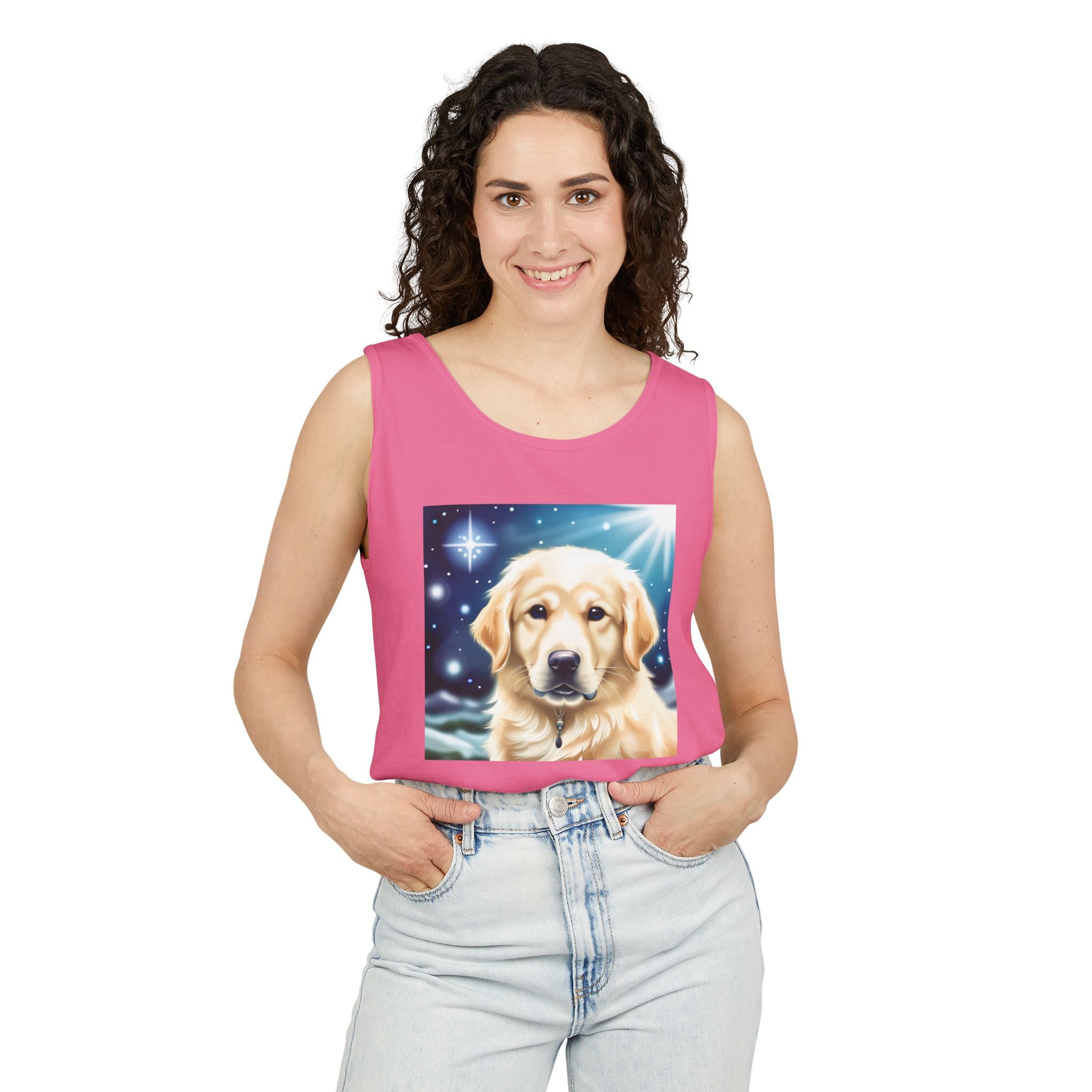 Golden Retriever Stary Night Unisex Tank Top