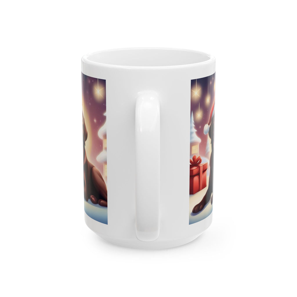 Chocolate Lab Holiday Ceramic Mug, (11oz, 15oz)
