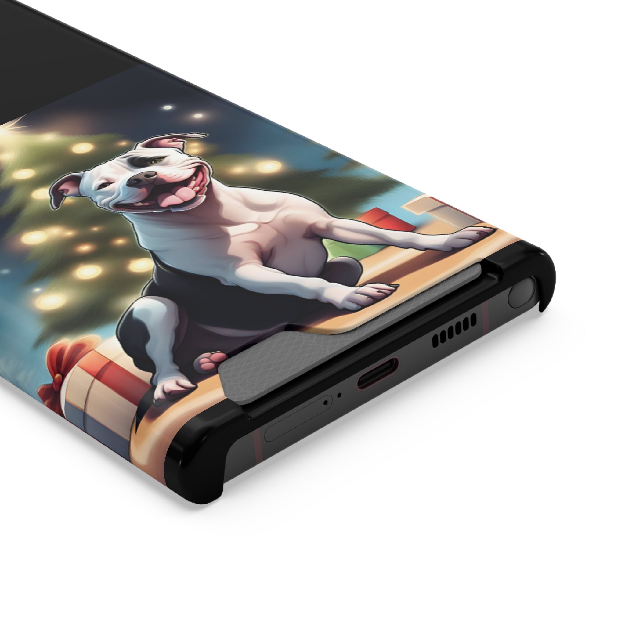Pitbull Holiday Phone Case with Card Holder