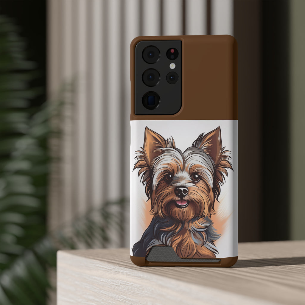 Yorkie Phone Case with Card Holder