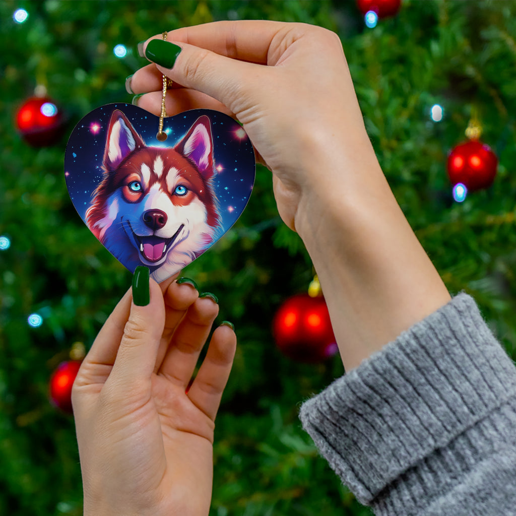 Eskimo Husky Ceramic Ornament