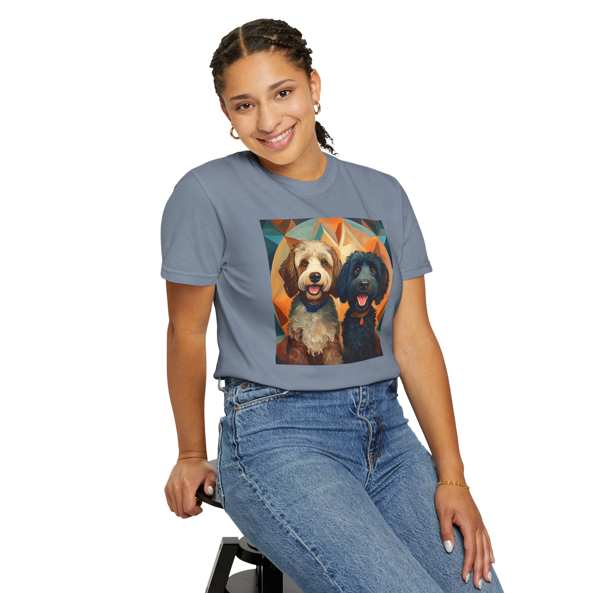 Doodles, Black & Tan Unisex Garment-Dyed T-shirt