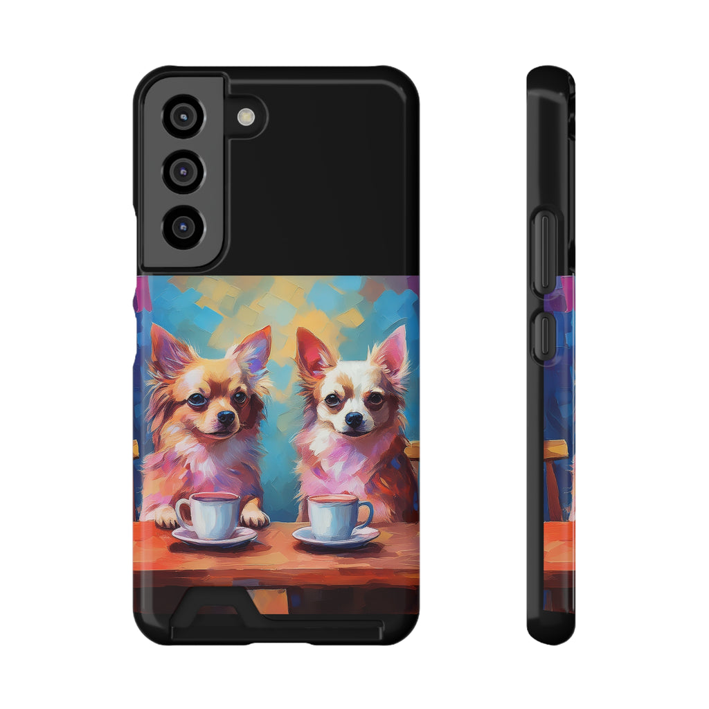 Cafe con Chihuahua Phone Case with Card Holder