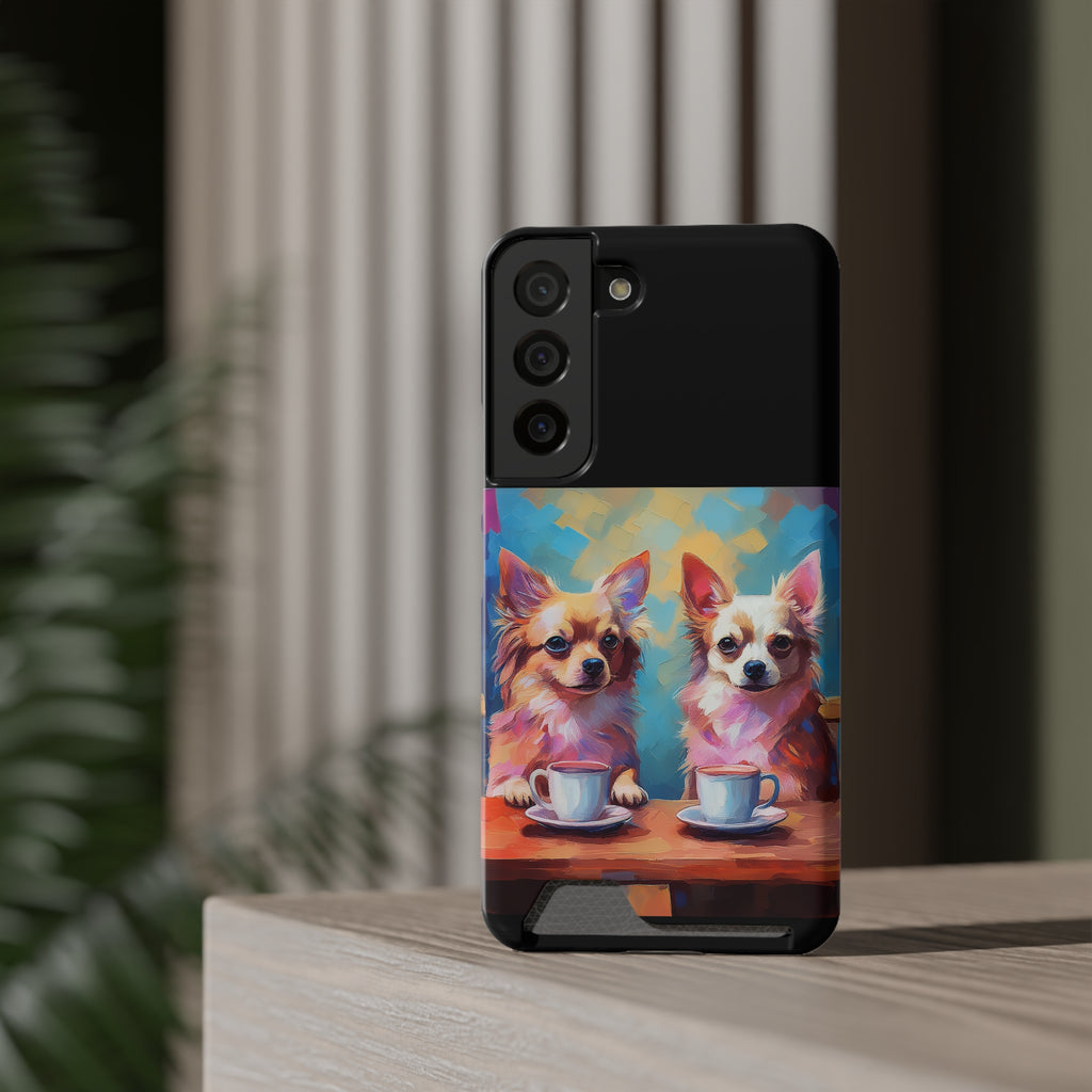 Cafe con Chihuahua Phone Case with Card Holder