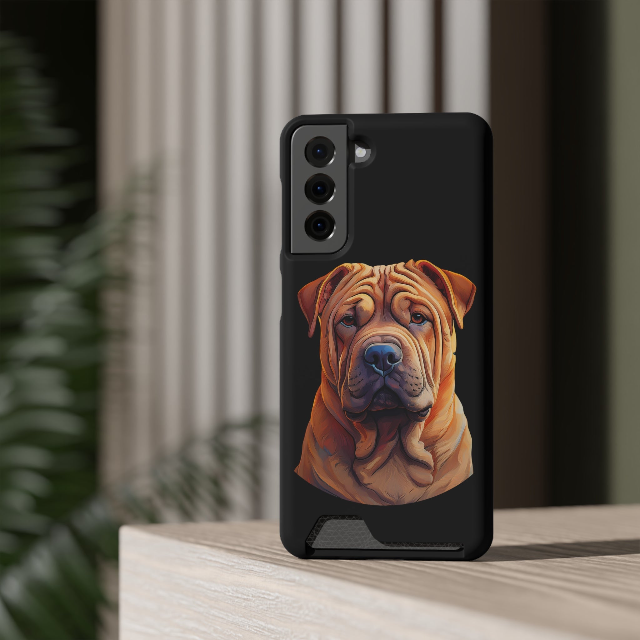 Shar Pei Phone Case with Card Holder