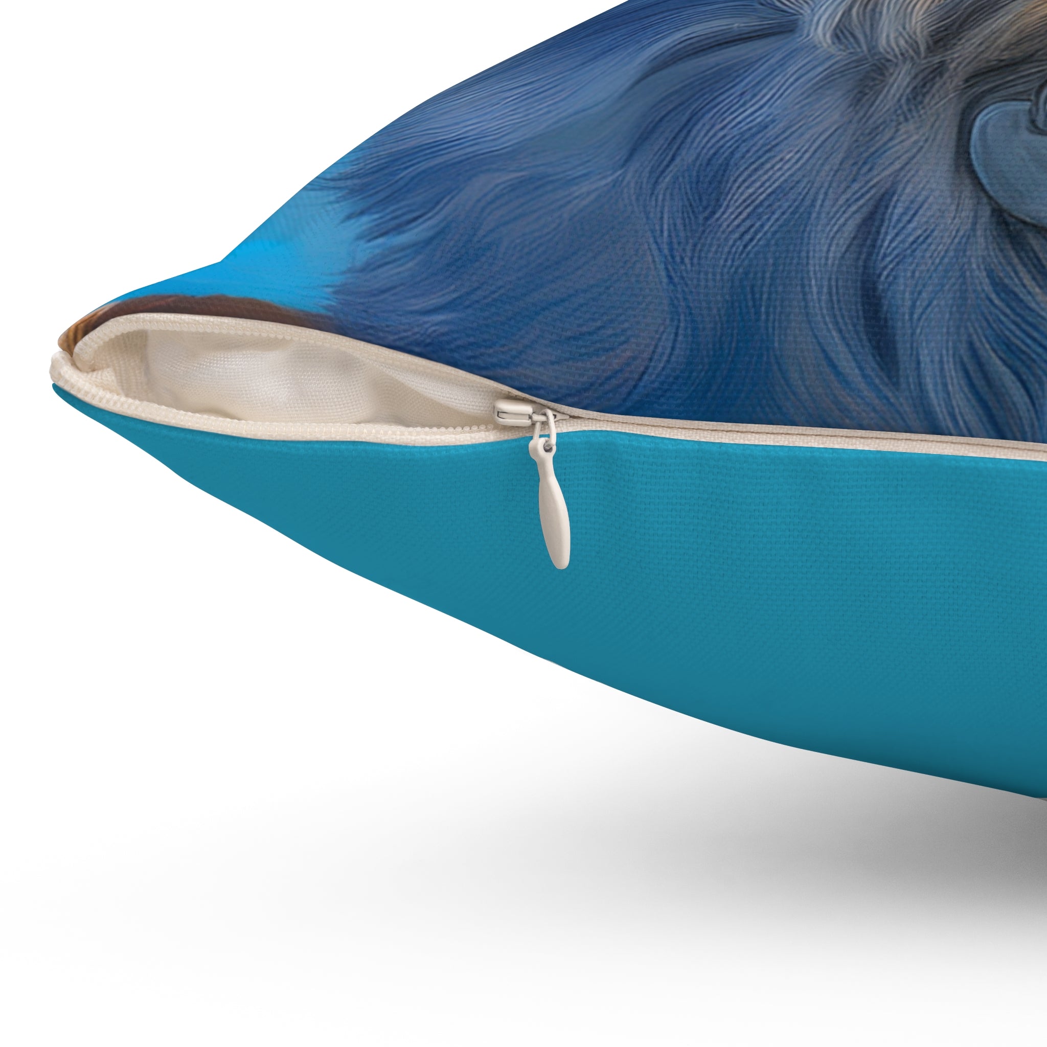 Grey Shaggy Dog Poolside Polyester Square Pillow
