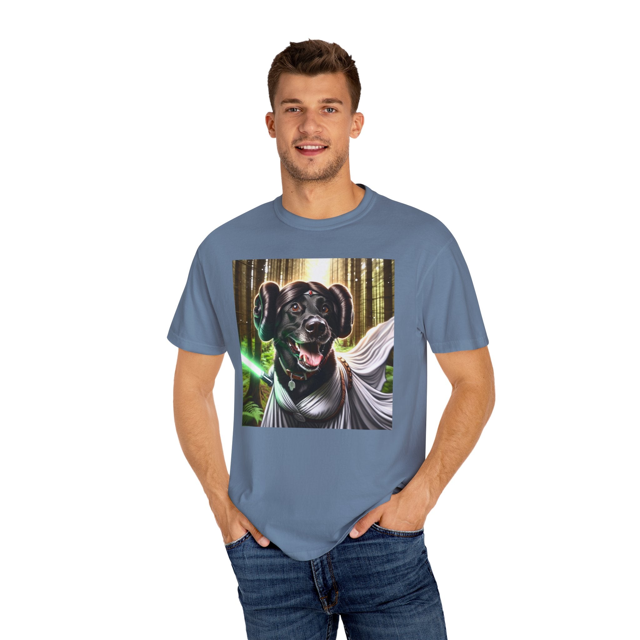Black Lab Galaxy Princess Unisex Garment-Dyed T-shirt