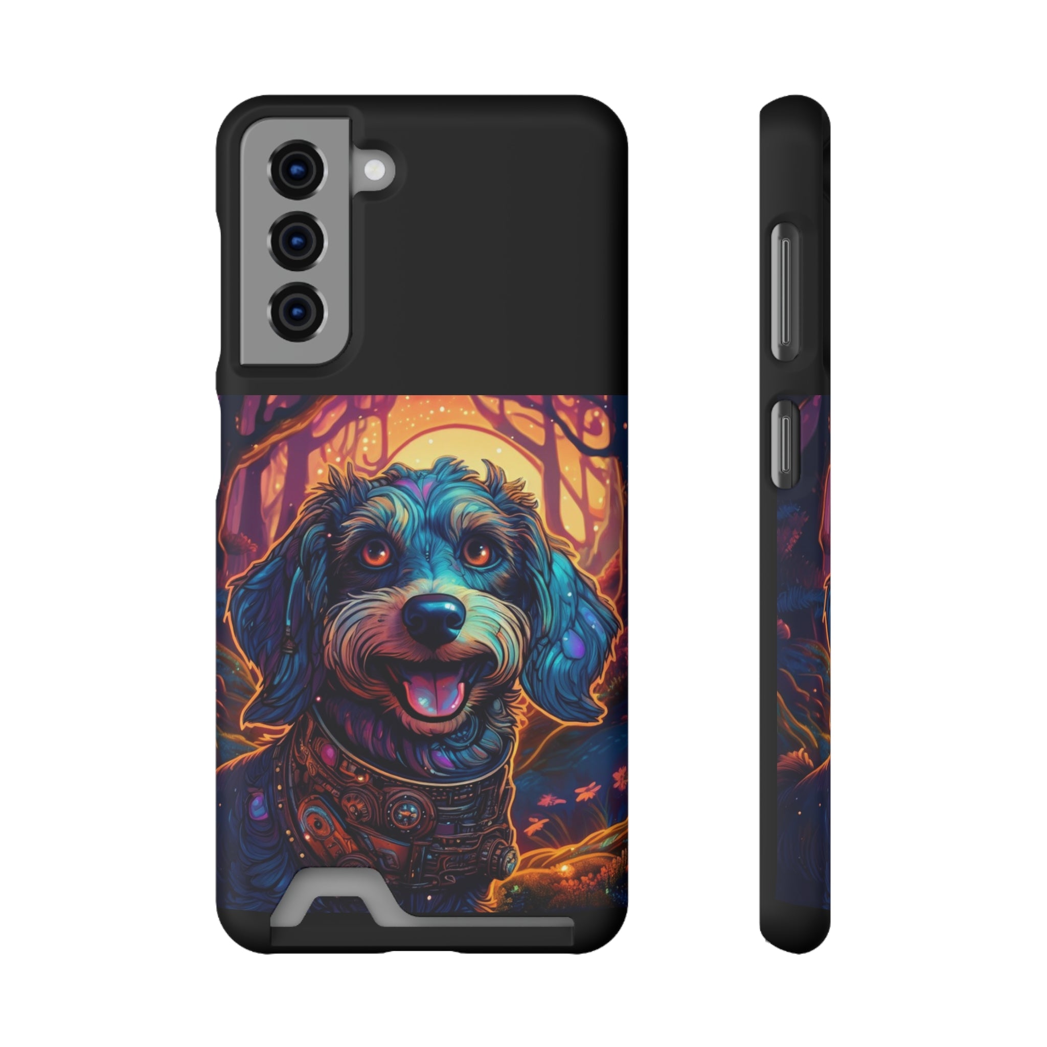 Dachshund Steampunk Phone Case with Card Holder