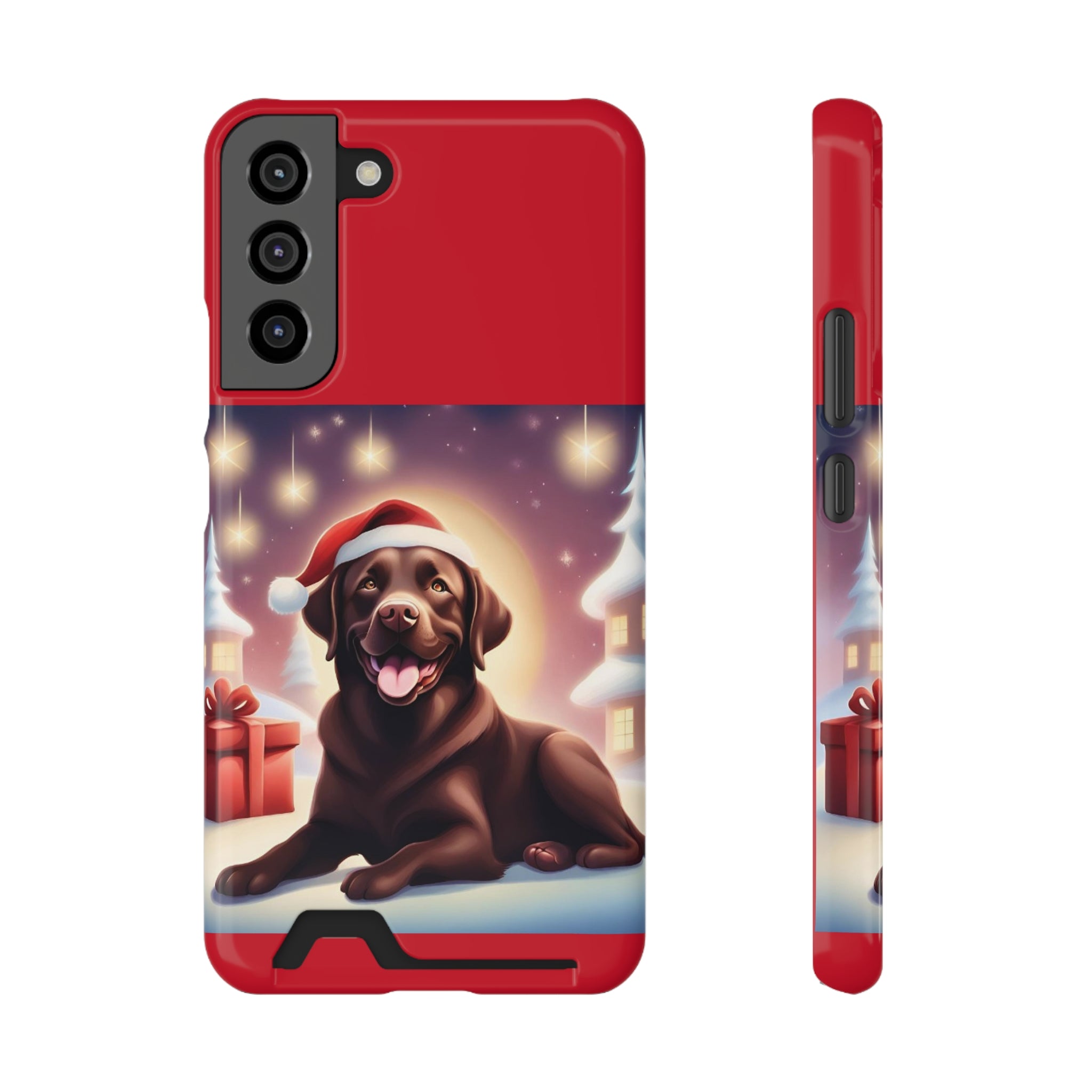 Choclate Lab Holiday Phone Case with Card Holder