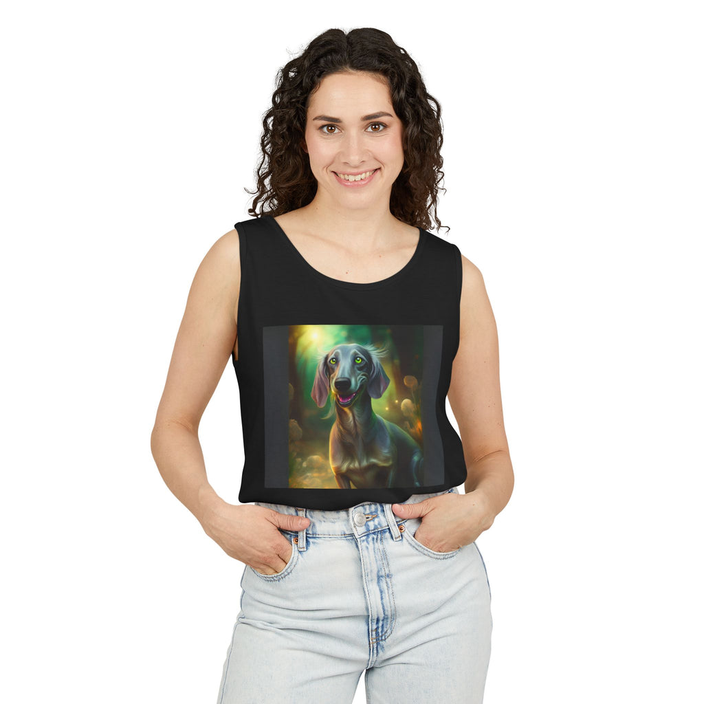 Silver Grey Dachshund Unisex Tank Top