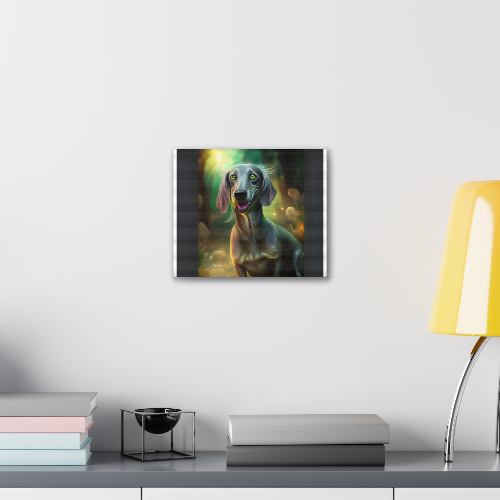 Silver Grey Dachshund Canvas Stretched, 0.75"