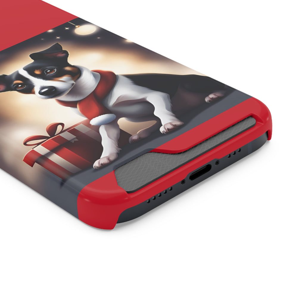 Jack Russel Holiday Phone Case with Card Holder