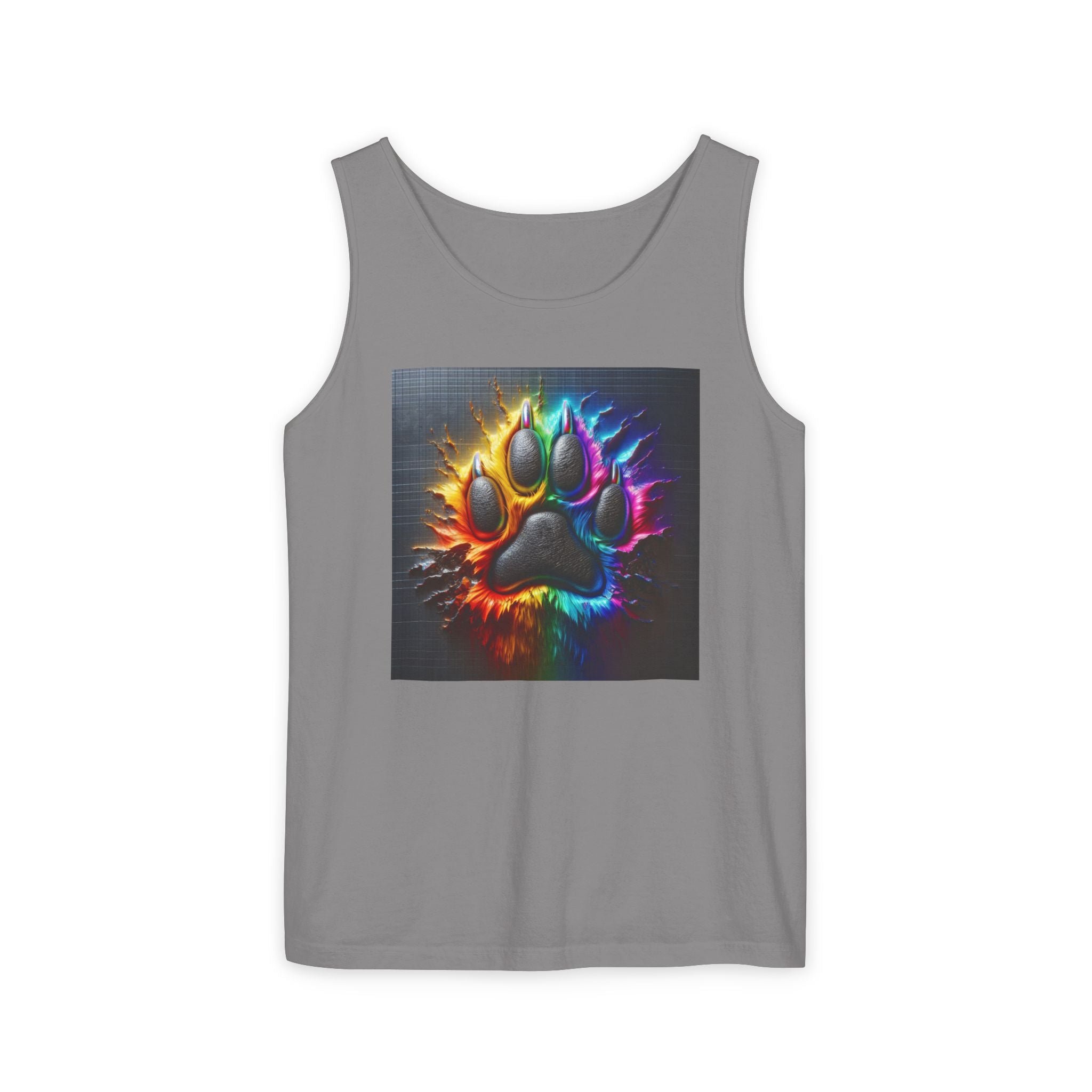 Electric Rainbow Dog Paw Unisex Tank Top