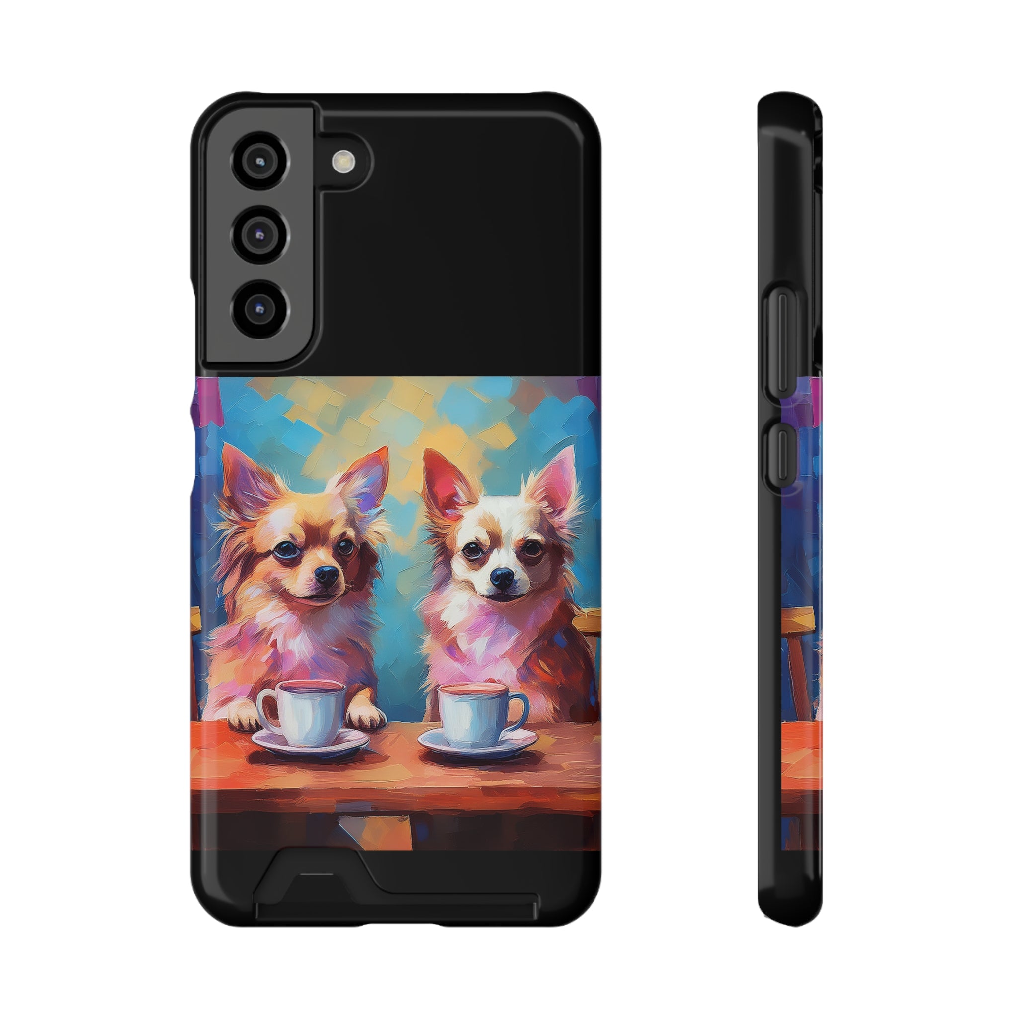 Cafe con Chihuahua Phone Case with Card Holder