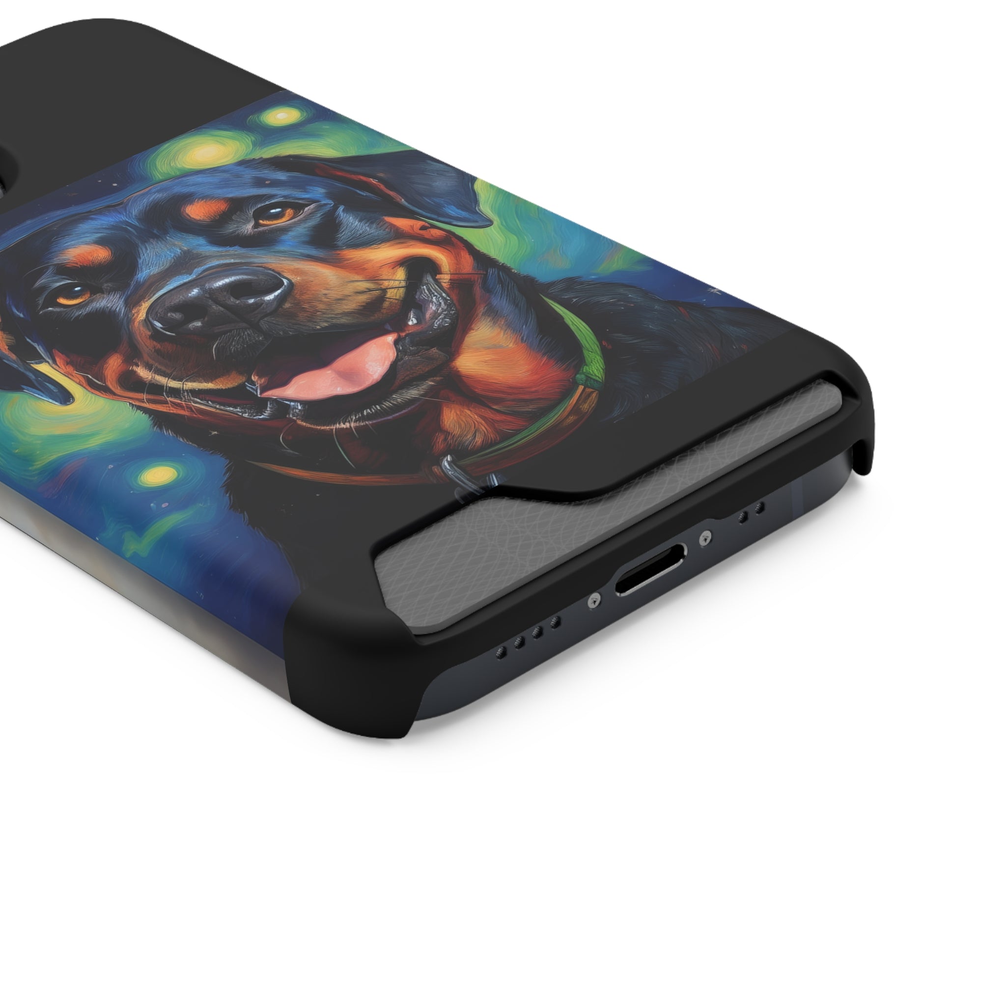 Rottweiler Stary Night Phone Case with Card Holder