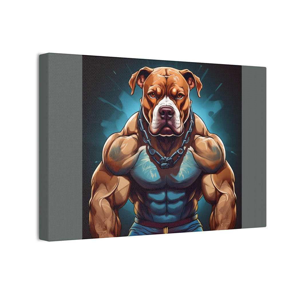 Pitbull Body Builder Cavas Painting