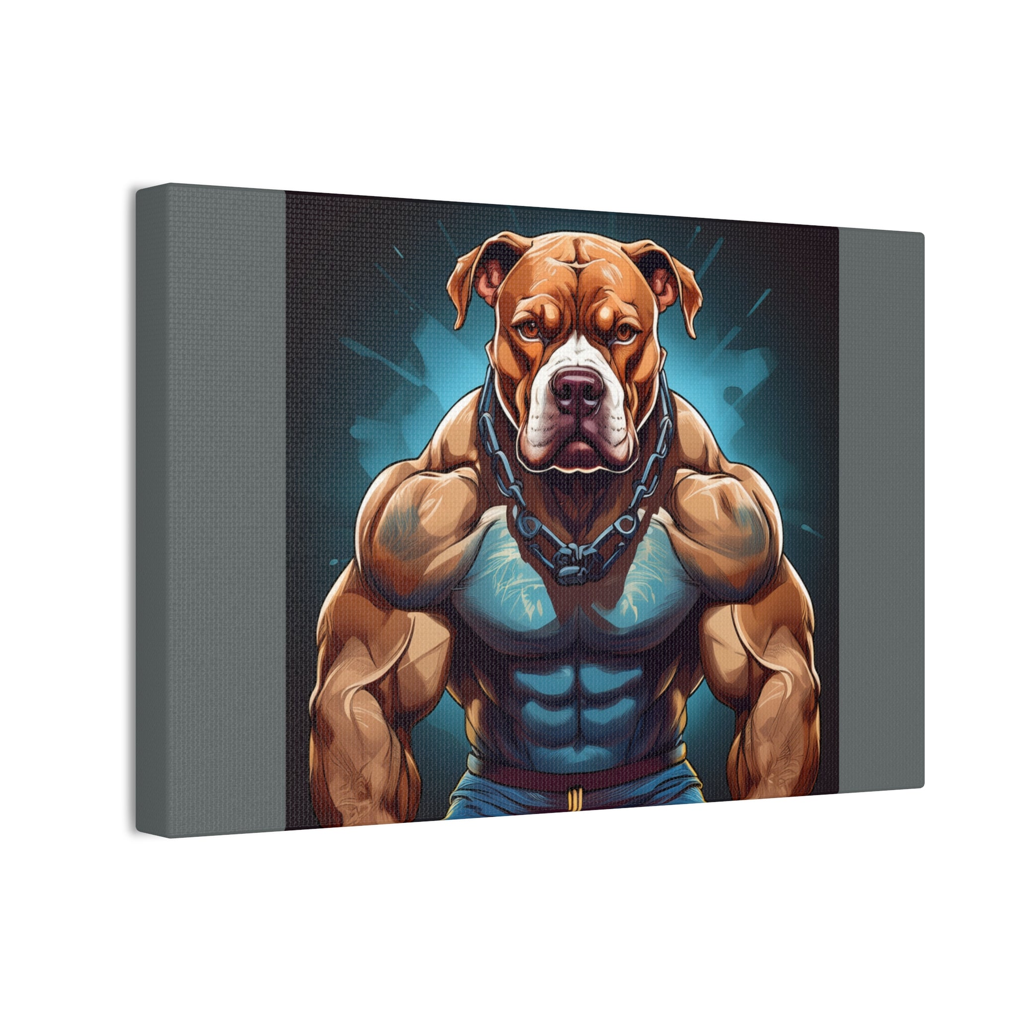 Pitbull Body Builder Cavas Painting