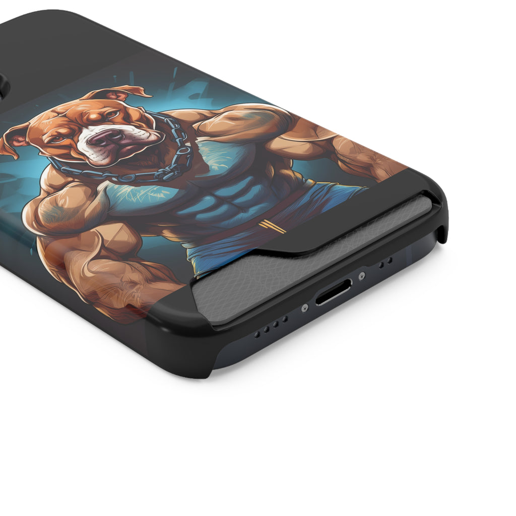 Pitbull Body Builder Phone Case with Card Holder
