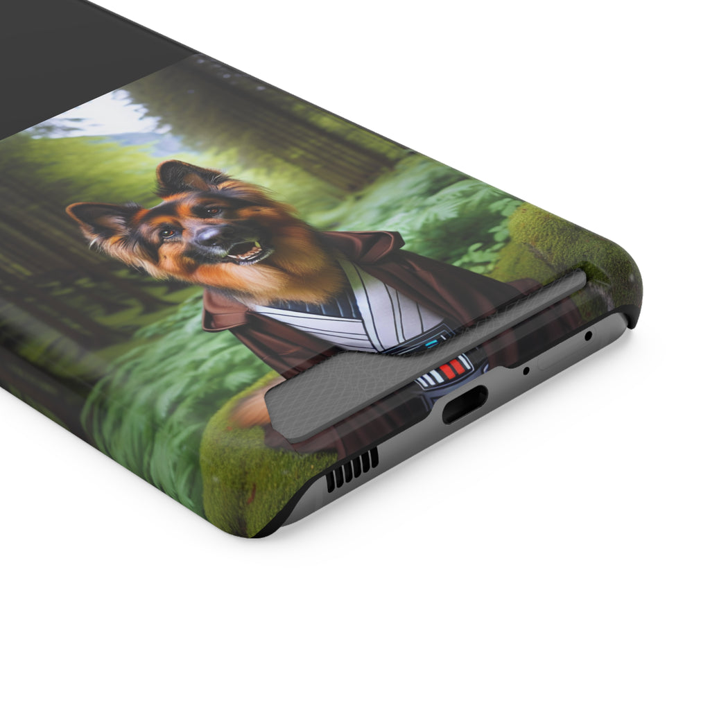 German Shepherd Forest Night Phone Case with Card Holder