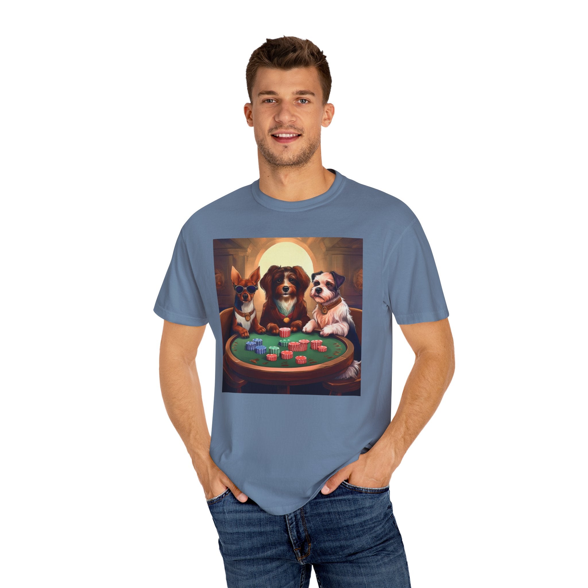 Puppy Poker Unisex Garment-Dyed T-shirt