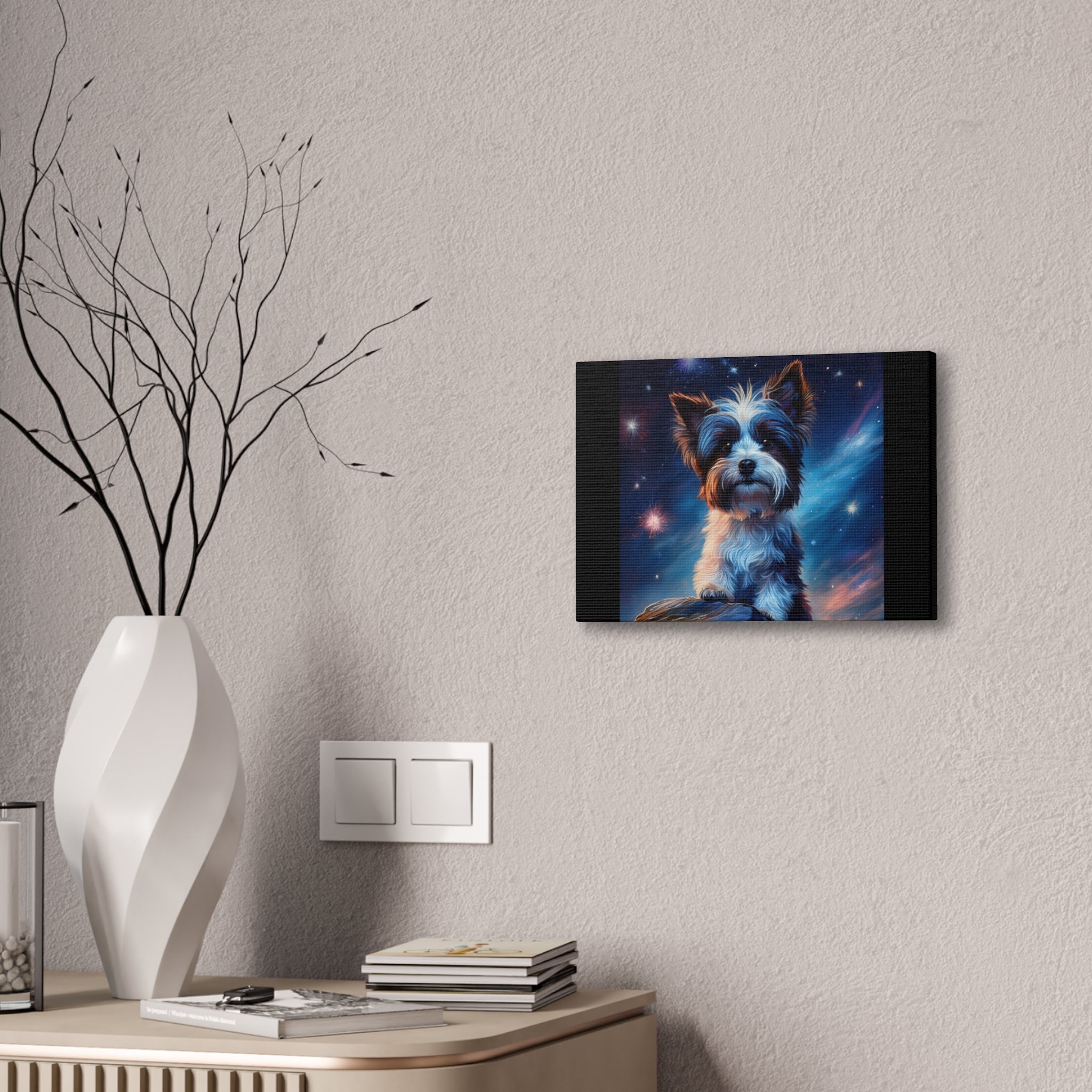 Biewer Terrier Stary Night Cavas Painting