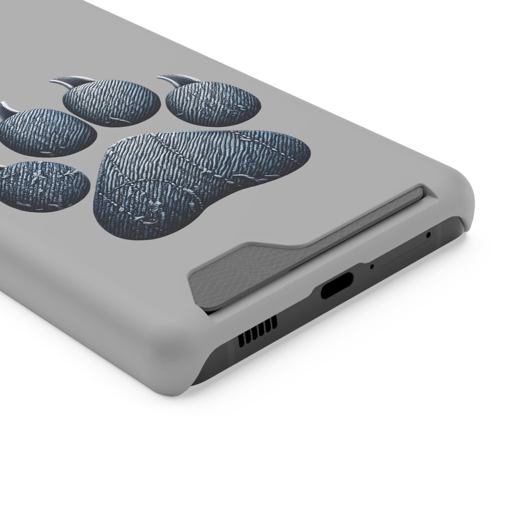 Denim Dog Paw Phone Case with Card Holder