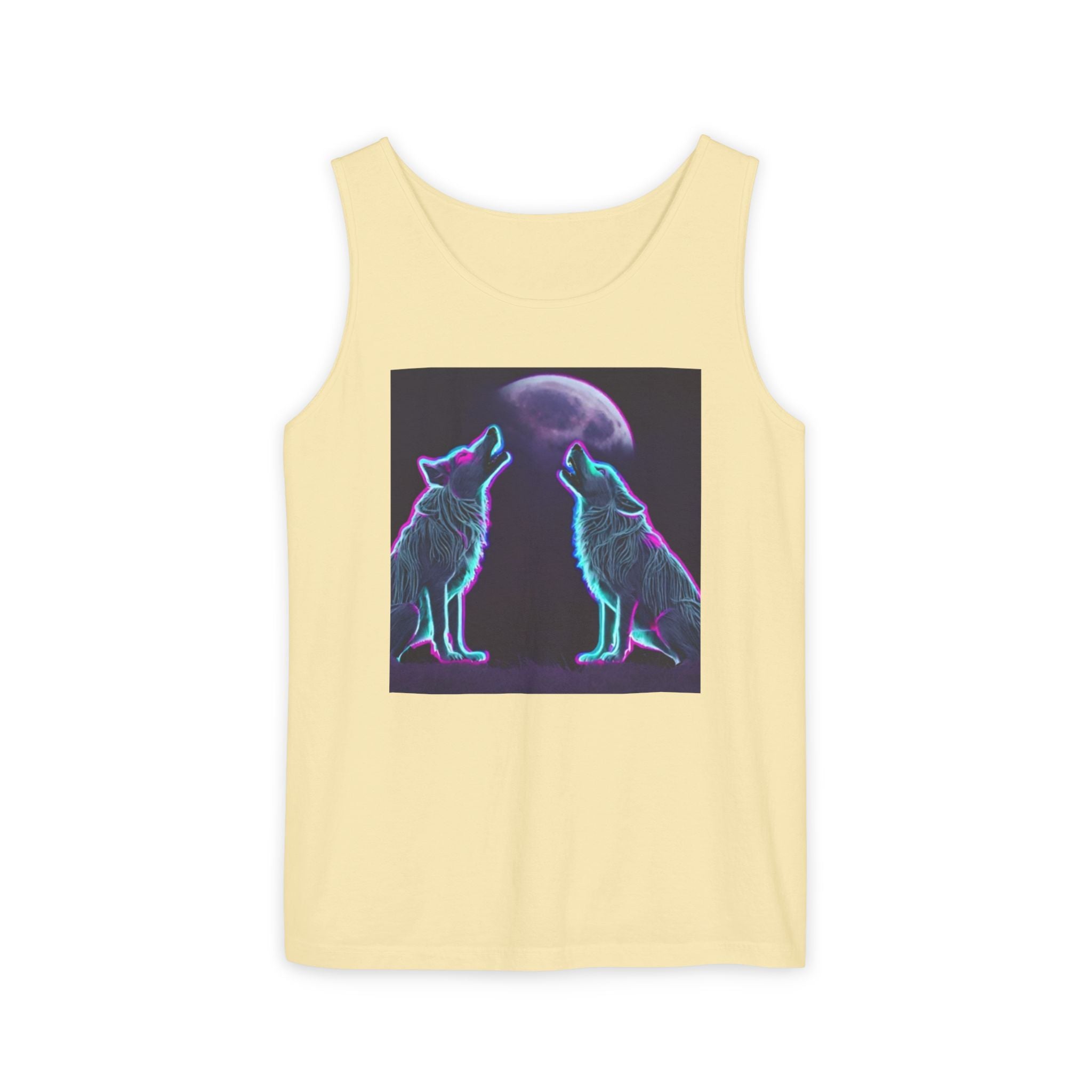 Neon Wolves Howling Unisex Tank Top